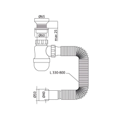 Сифон для умывальника MIXXUS SU-06-A 1 1/2"x40 с пластиковым выпуском (MI8183) купить в САНН Одесса