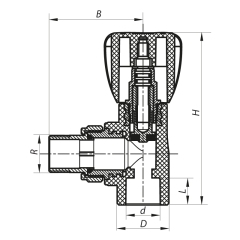 Вентиль радиаторный угловой PPR 25x3/4 (Koer K0168.PRO) (KP0217) купить в САНН Одесса