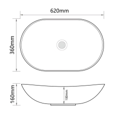 Раковина накладная MIXXUS PREMIUM WAVE-0105 EDGE GOLD 620х360х160mm (MP6557) купить в САНН Одесса