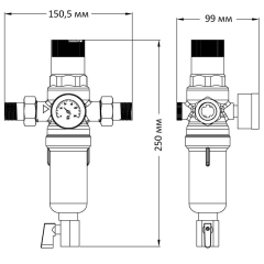 Фильтр самоочистной с редуктором давления и манометром Koer KR.1242 - 3/4" (KR3188) купить в САНН Одесса