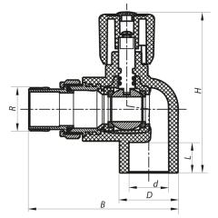 Кран радиаторный 20x1/2 угловой PPR Koer K0157.PRO (KP0201) купить в САНН Одесса