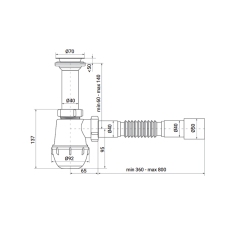 Сифон для кухни Zerix SK-01-A 1 1/2"x40 с литым выпуском (ZX4950) купить в САНН Одесса