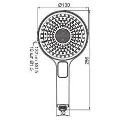 Лейка для душа KOER KP-0403-01, 3 функции (Цвет хром) (KR4991) купить в САНН Одесса