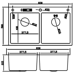 Мойка из нерж. стали MIXXUS MH8350-DK NANO-SILVER (3.0/0.8) (Цвет нерж) (MI7052) купить в САНН Одесса