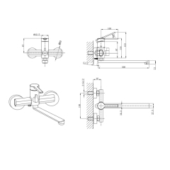 Смеситель для ванны MIXXUS LORD 006 EURO GRAPHITE (Цвет графит) (MI7142) купить в САНН Одесса