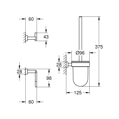 Набор аксессуаров 3 в 1 Grohe Essentials Cube New (40757001) купить в САНН Одесса