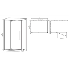 Душевая кабина без поддона MIXXUS PREMIUM BEVEL SC01-120x80x195-TR BLACK прозрачное стекло 6мм (MI6872) купить в САНН Одесса