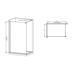 Душевая перегородка Walk-In MIXXUS PREMIUM FLAT SP02-90x200-TR BLACK прозрачное стекло 8мм (MI6855) купить в САНН Одесса