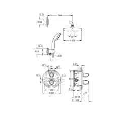 Душевая система с системой Tempesta 210 Grohe Grohtherm 1000 (34614001) купить в САНН Одесса