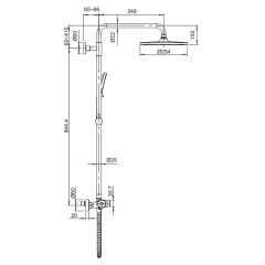 Душевая колонна с термостатическим смесителем KOER KB-55014-01 3 функции (Цвет хром) (KR4732) купить в САНН Одесса