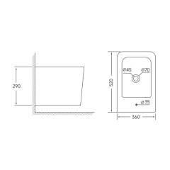 Биде подвесное MIXXUS QUADRO-0502 520х360х290mm (MI6713) купить в САНН Одесса