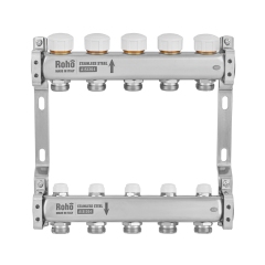 Коллектор с термостатическими и запорными клапанами Roho R805-05M - 1"x 5 вых. (RO1045) купить в САНН Одесса