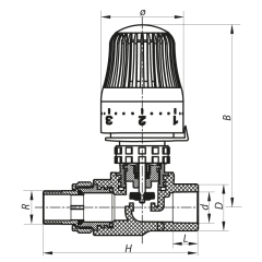 Кран термостатический с термоголовкой прямой PPR 20x1/2 Koer K0155.PRO (KP0198) купить в САНН Одесса