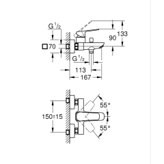 Набор смесителей для ванны Grohe Cubeo (UA125246M243) купить в САНН Одесса