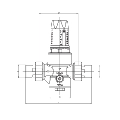 Редуктор давления Roho R1202-050 - 1/2" НН, PN25 (1-6 бар) мембранный (RO0145) купить в САНН Одесса