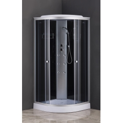 Бокс душевой с гидромассажем с низким поддоном MIXXUS STRONG SBH02-90x90x215-GR SATIN серое тонированное стекло 4мм (MI6891) купить в САНН Одесса