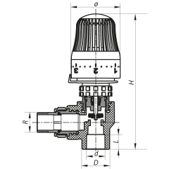 Кран термостатический с термоголовкой угловой 25x3/4 PPR Koer K0154.PRO (KP0196) купить в САНН Одесса