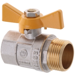 Кран шаровой Waterpro WP607-20FMW-Y - 3/4" FMW ГШМ YELLOW, ручка "бабочка" желтая (WP2892) купить в САНН Одесса