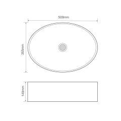 Раковина накладная MIXXUS PREMIUM BEVEL-0106 500х355х140mm (MP6546) купить в САНН Одесса