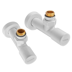 Комплект кранов для полотенцесушителя угловой M1/2''xM1/2'' удлиненный KOER KR.SET.534 WHITE (KR5843) купить в САНН Одесса