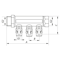 Коллектор теплого пола Koer KR.1126-2 1”x2 ways (KR2838) купить в САНН Одесса