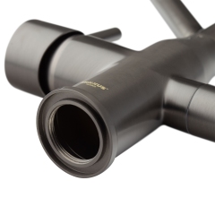 Смеситель для кухни MIXXUS PREMIUM GRAVITY 021 GRAPHITE REFL.BLACK с гибким изливом с выходом для питьевой воды (Цвет графит+излив черный) (MI6979) купить в САНН Одесса