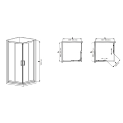 Душевая кабина без поддона MIXXUS PREMIUM DIVERSE SC02-90x90x195-TR BLACK прозрачное стекло 5мм (MI6862) купить в САНН Одесса
