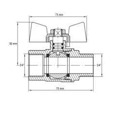 Кран шаровый Koer KG.208 - 3/4" FM ГШБ (газ) (KR4964) купить в САНН Одесса