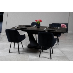 Стіл ЛУАРА 160(240)*90*76 Laminam Naturali Noir Desir (3mm) купить в САНН Одесса