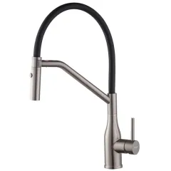 Смеситель для кухни Koer KI-70026-07 с черным силиконовым изливом (KR5211) купить в САНН Одесса