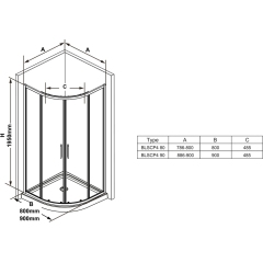 Душева кабина BLSCP4-80 Полір. алюм. TRANSPARENT купить в САНН Одесса