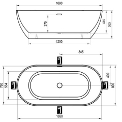 Ванна FREEDOM O 1690x800 окремостояча купить в САНН Одесса
