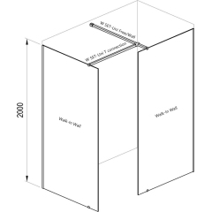 Нерухома стінка Walk In Wall- 120 v.200 Чорний Transparent купить в САНН Одесса