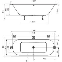 Ванна CITY 180 x 80 купить в САНН Одесса