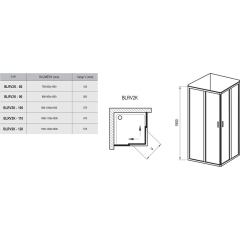 Душева кабина BLRV2K- 80 Білий TRANSPARENT купить в САНН Одесса