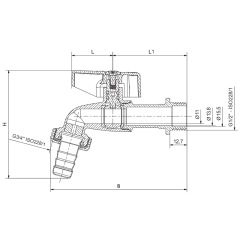 Кран садовый Roho R363-050 -1/2", ручка "бабочка" красная (RO0240) купить в САНН Одесса