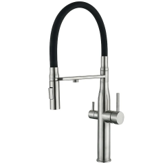Смеситель для кухни MIXXUS VTM-021 Refl.Black на две воды из нерж.стали SUS304 (MI6087)