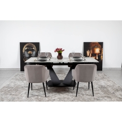 Стіл ЛУАРА 140(200)*80*76 Laminam Invisible white (5mm)