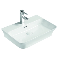 Умивальник накладний керамічний Mixxus Premium Bevel-0202 з переливом 560x415x125mm (MP6481)