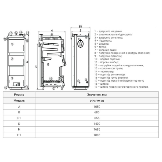 Thermo Alliance Vulcan Plus V 4.0 Котел твердотопливный стальной VPSFW 50, изображение 9