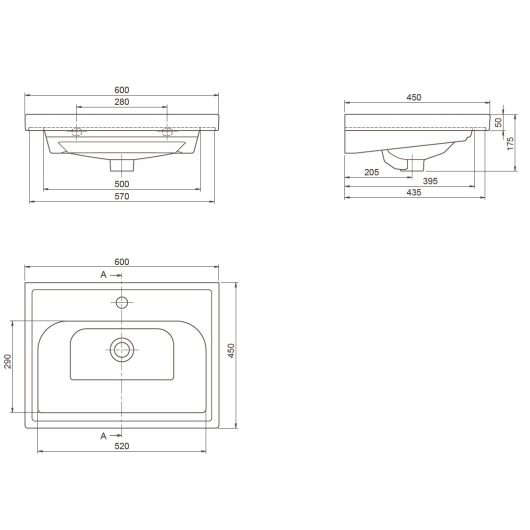 Тумба Валенсія 60 см з умивальником Frame, изображение 8