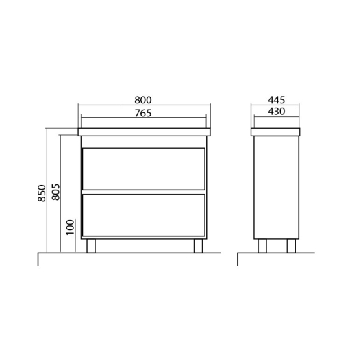 Тумба Валенсія 80 см з умивальником Frame, изображение 7