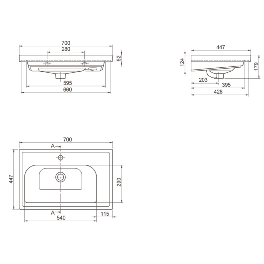 Тумба Валенсія 70 см з умивальником Frame, изображение 8