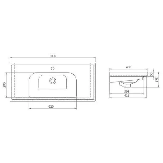 Тумба Валенсія 100 см з умивальником Frame, изображение 6