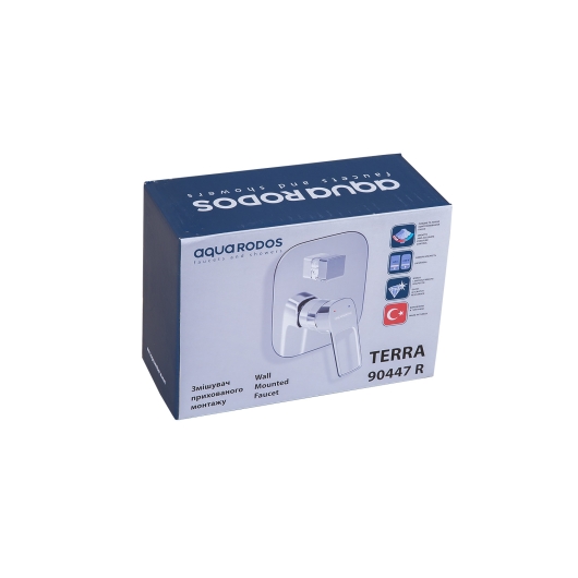 Смеситель для ванны и душа TERRA скрытого монтажа 90441R (2 функции), изображение 3