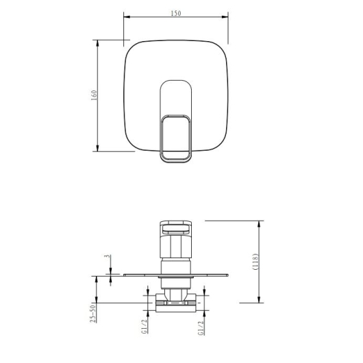 Смеситель для душа TERRA скрытого монтажа 90447R (1 функция), изображение 4
