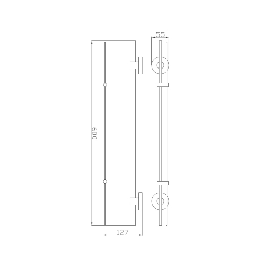 8127 BLACK Поличка скляна GLORIA, скло, чорна матова, изображение 3