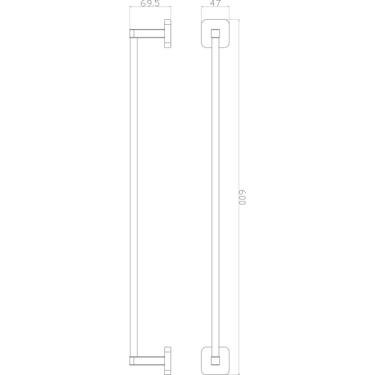 Тримач для рушників Капрі 60, хром 6612, изображение 2