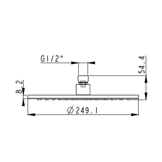 Верхний душ Rodos 010CP R250mm, круглый, изображение 6
