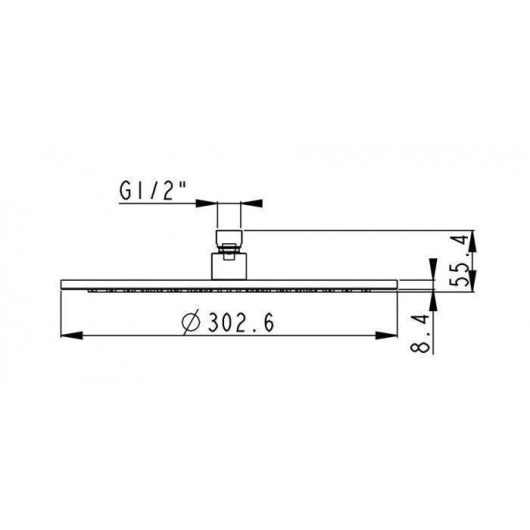 Верхний душ Rodos 012CP R300mm, круглый, изображение 6